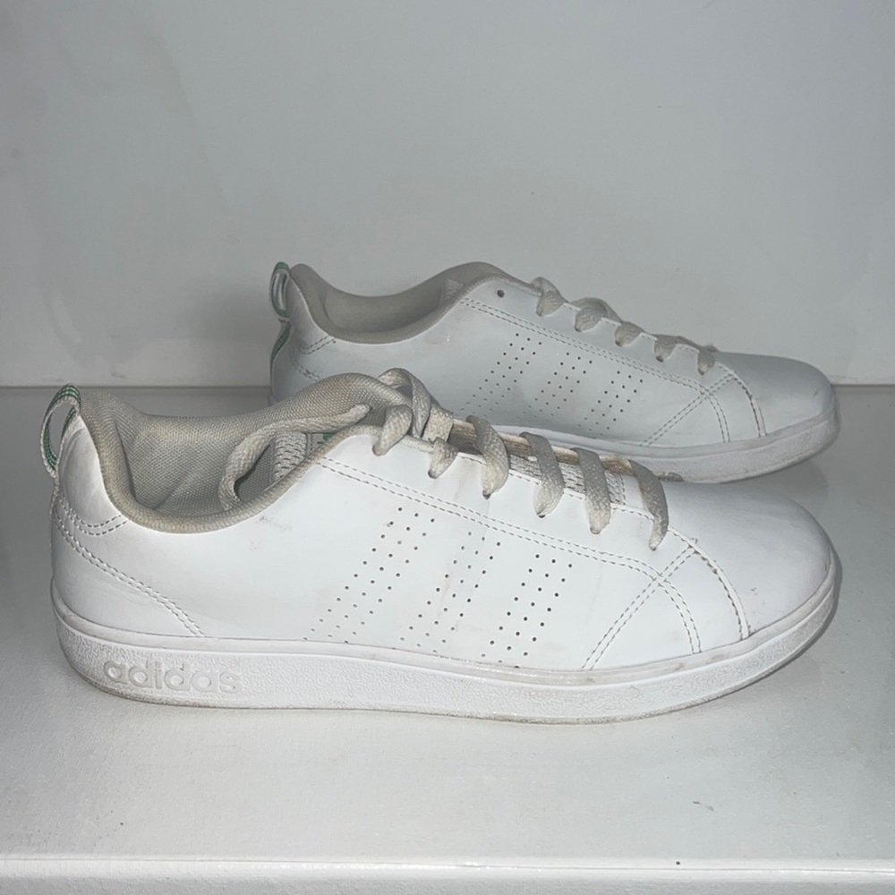 Adidas Women’s NEO Cloud foam Advantage All White Leather Walking Shoes